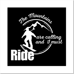 Lispe Snowboard the Mountains are Calling Posters and Art